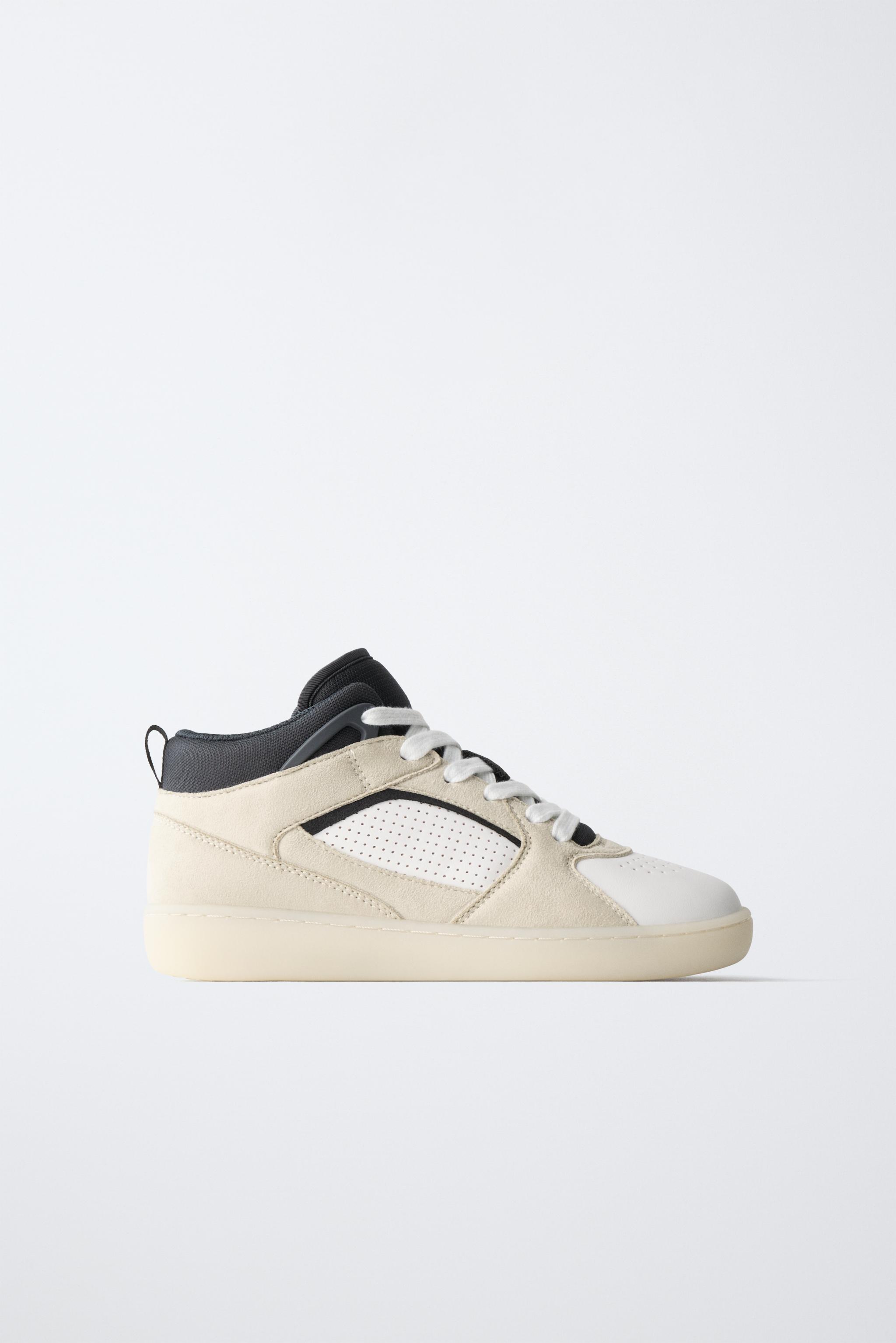 CONTRAST HIGH-TOP SNEAKERS